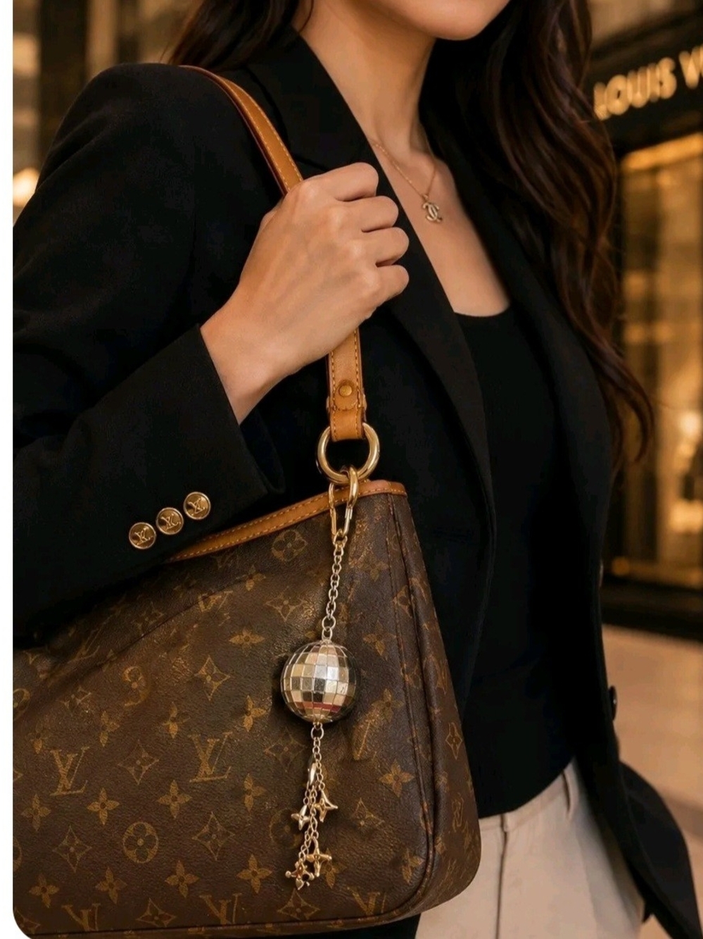 Louis Vuitton Porte-Clés Mirror Ball (Disco Ball) Bag Charm & Key Holder